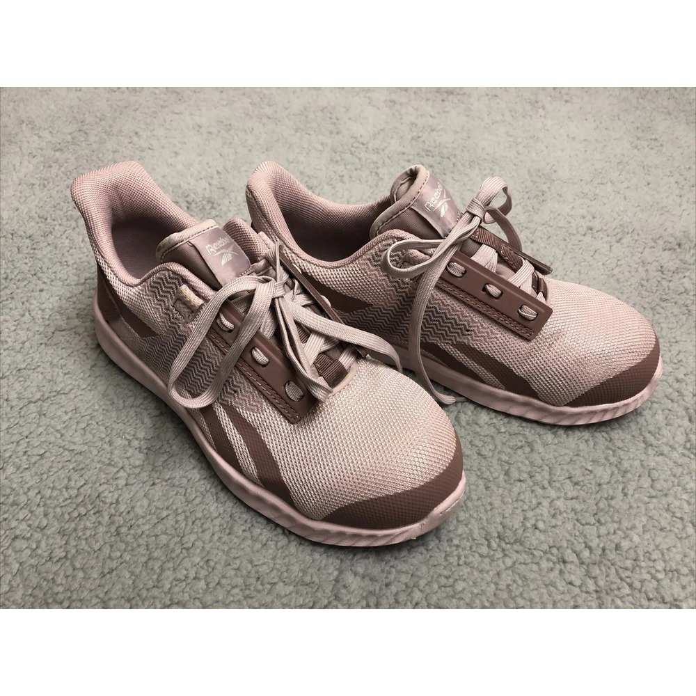 NO INSOLE Reebok Women Work Sublite Rose Gold Safety Steel Toe Shoes Sz 5.5 Wide
